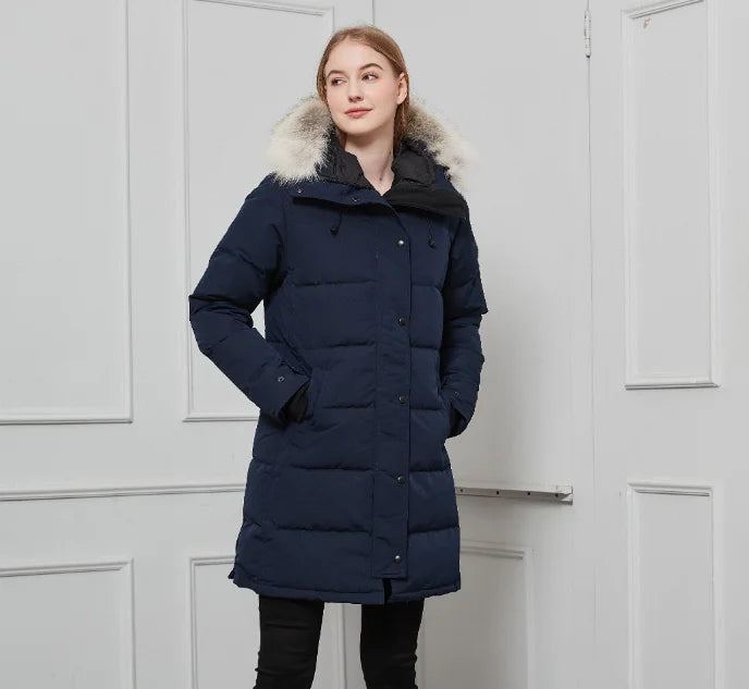 Premium Womens Down Jacket Hooded Winter Coat Designer