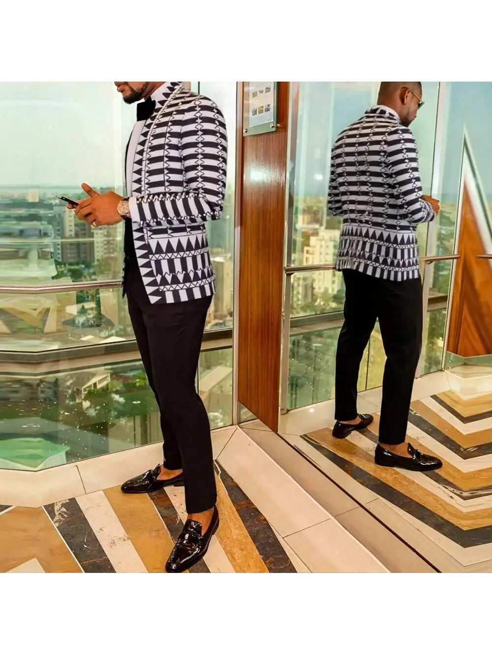 Jiangsu Men Slim Fit Notched Blazer Casual Business Jacket