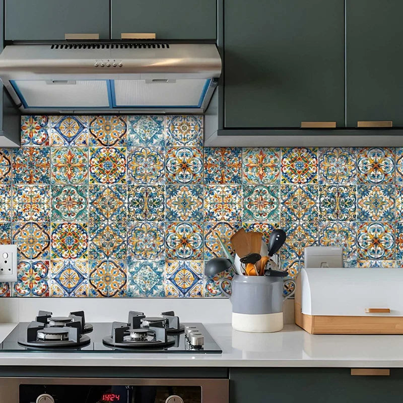 Moroccan Style Tile Sticker 24 Piece Wall Decals Backsplash