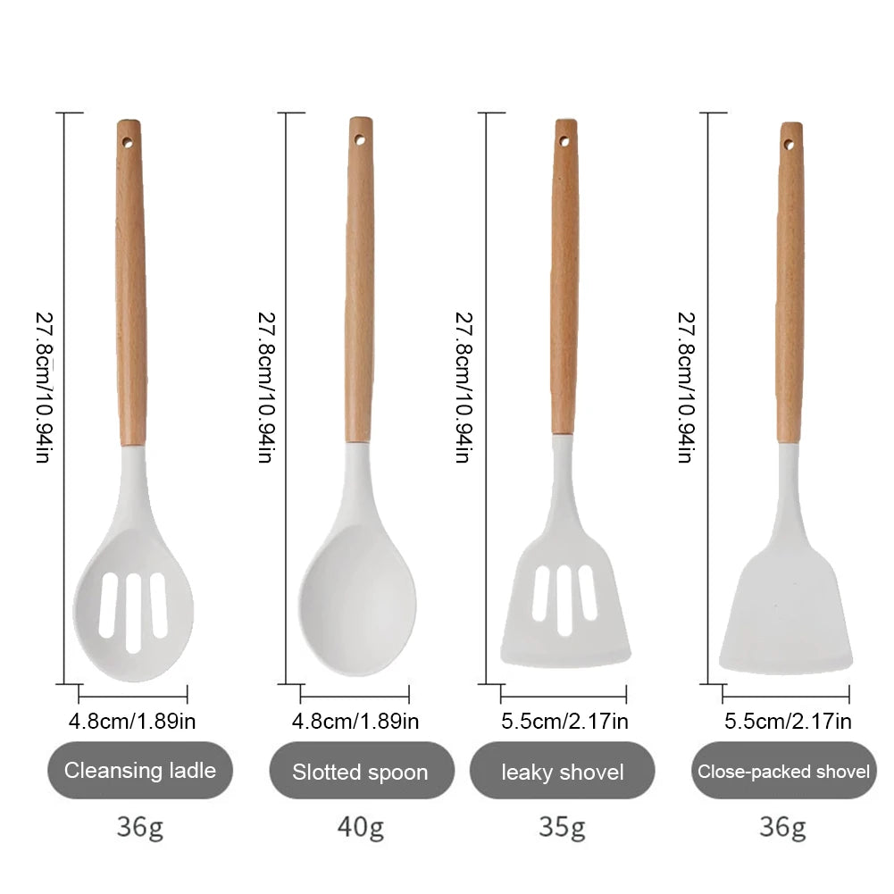 Shunmaii 12Pcs Kitchen Utensil Set Silicone Spatulas