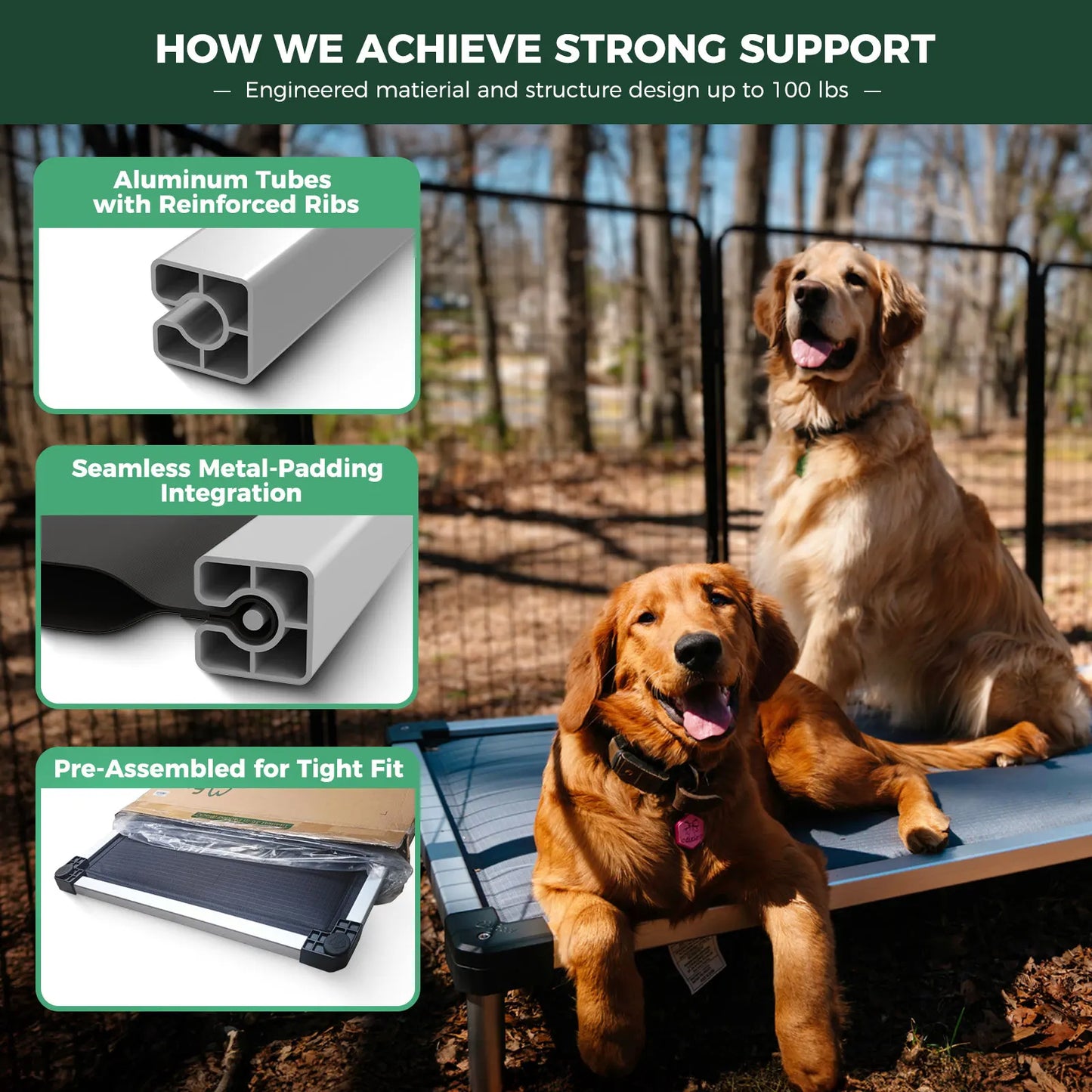 FXW TitanNest Padded Dog Bed for Crate ChewProof Cot