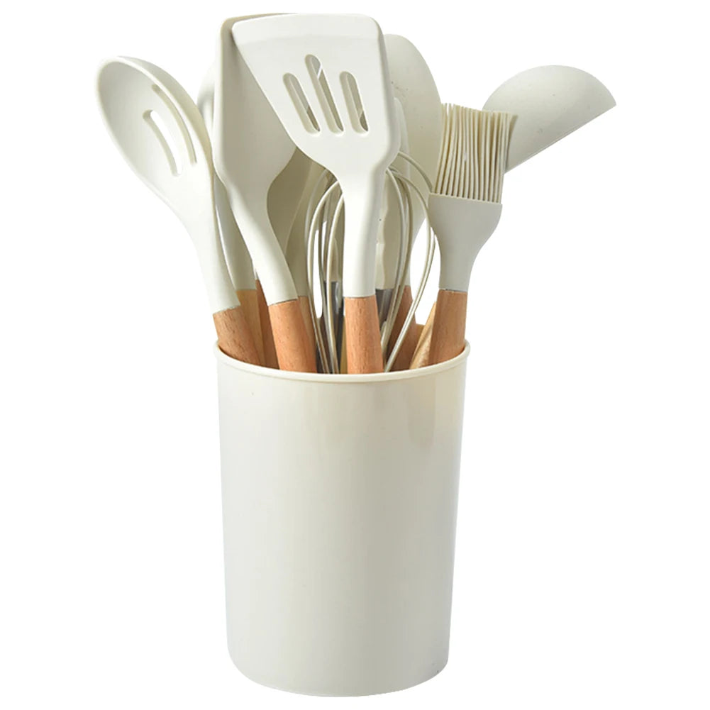 Shunmaii 12Pcs Kitchen Utensil Set Silicone Spatulas
