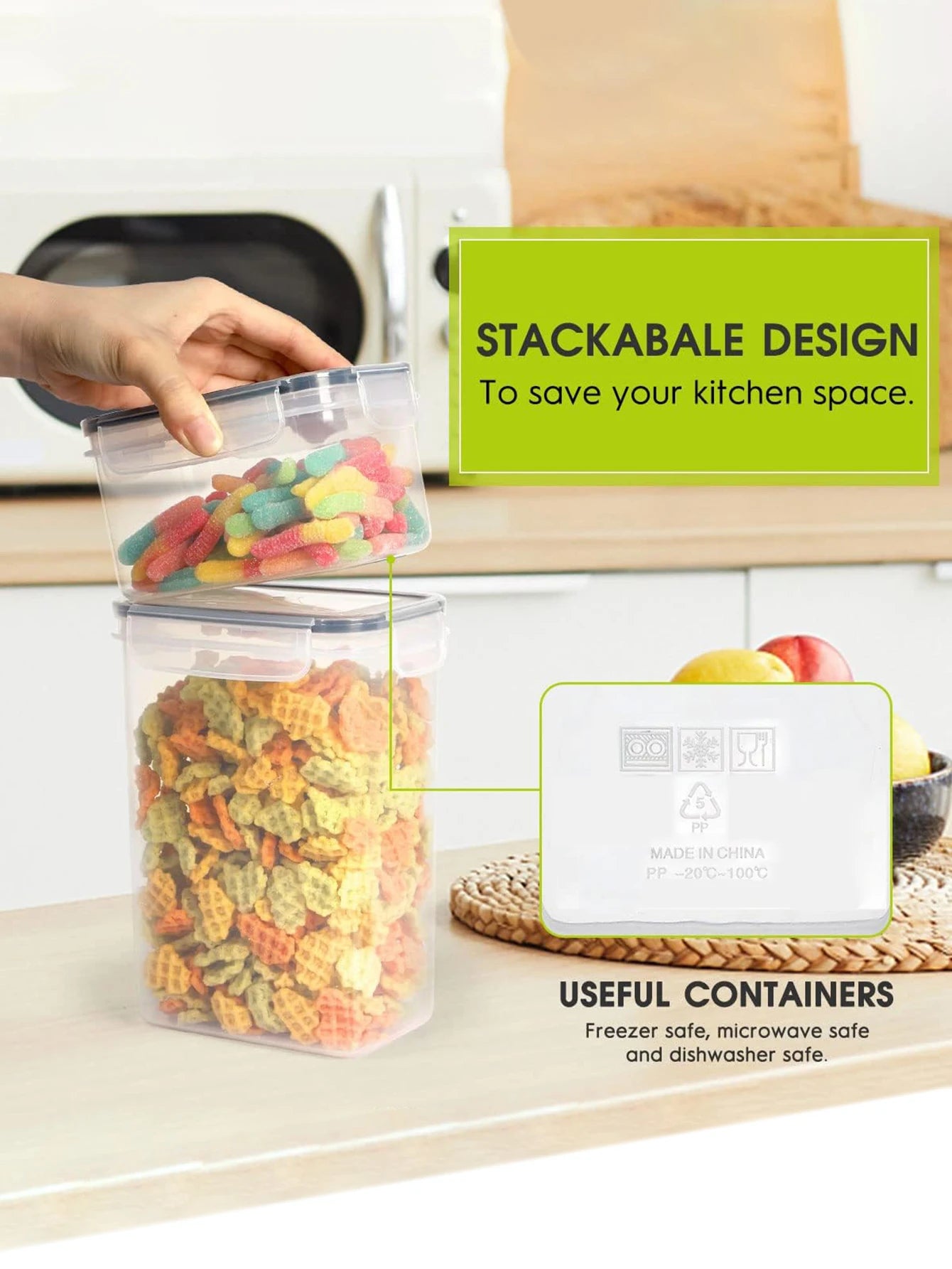 FCM Airtight Food Storage Containers With Lids 24pc Kitchen