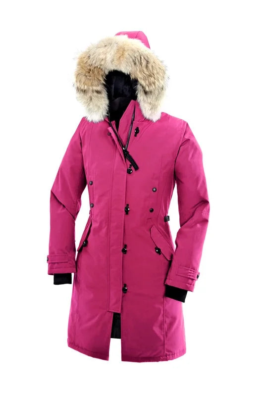 Guangdong Down Jacket Women Long Hooded Winter Coat