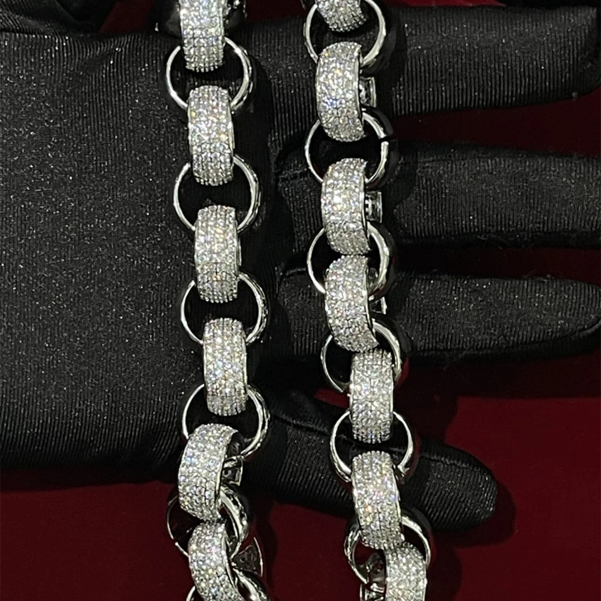 Aokaishen Circle Cuban Link Bracelet Men Copper Chain
