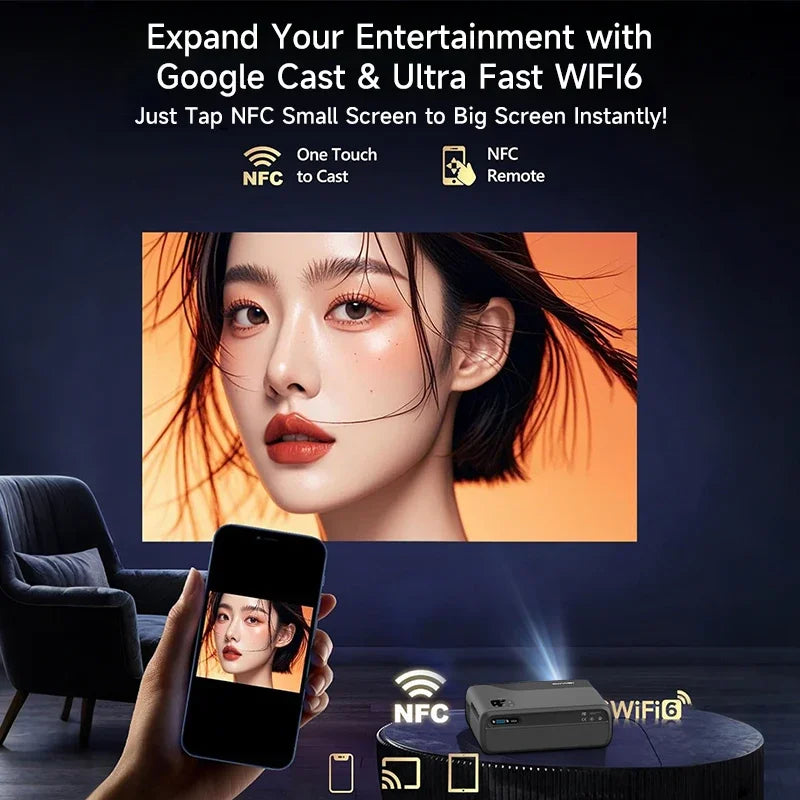 ZCGIOBN 4K Laser Projector With Android TV Smart HDR