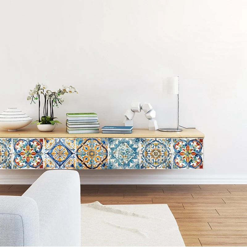 Moroccan Style Tile Sticker 24 Piece Wall Decals Backsplash
