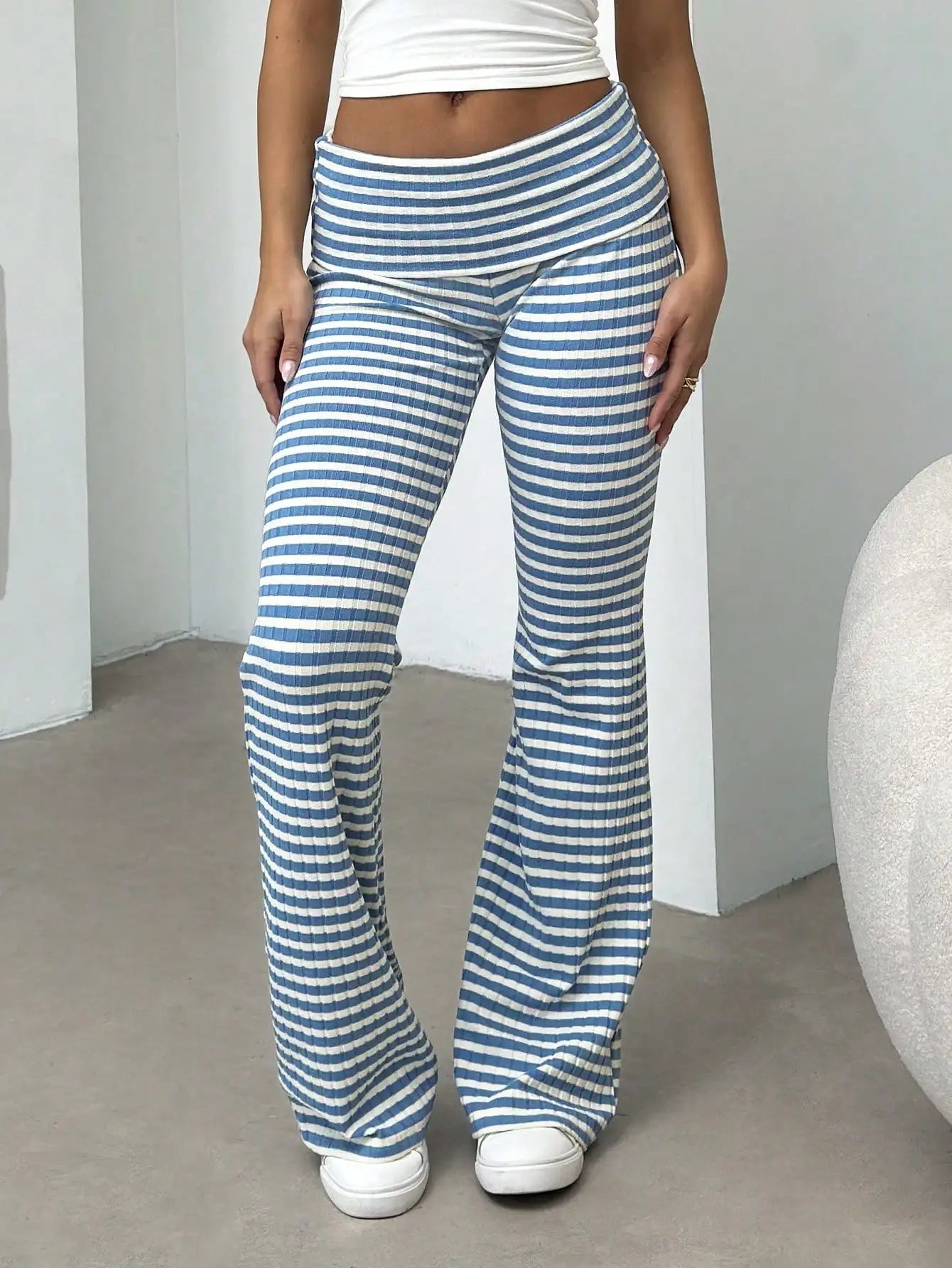 GrandAvenueStore Sporty Casual Flared Pants High Waist