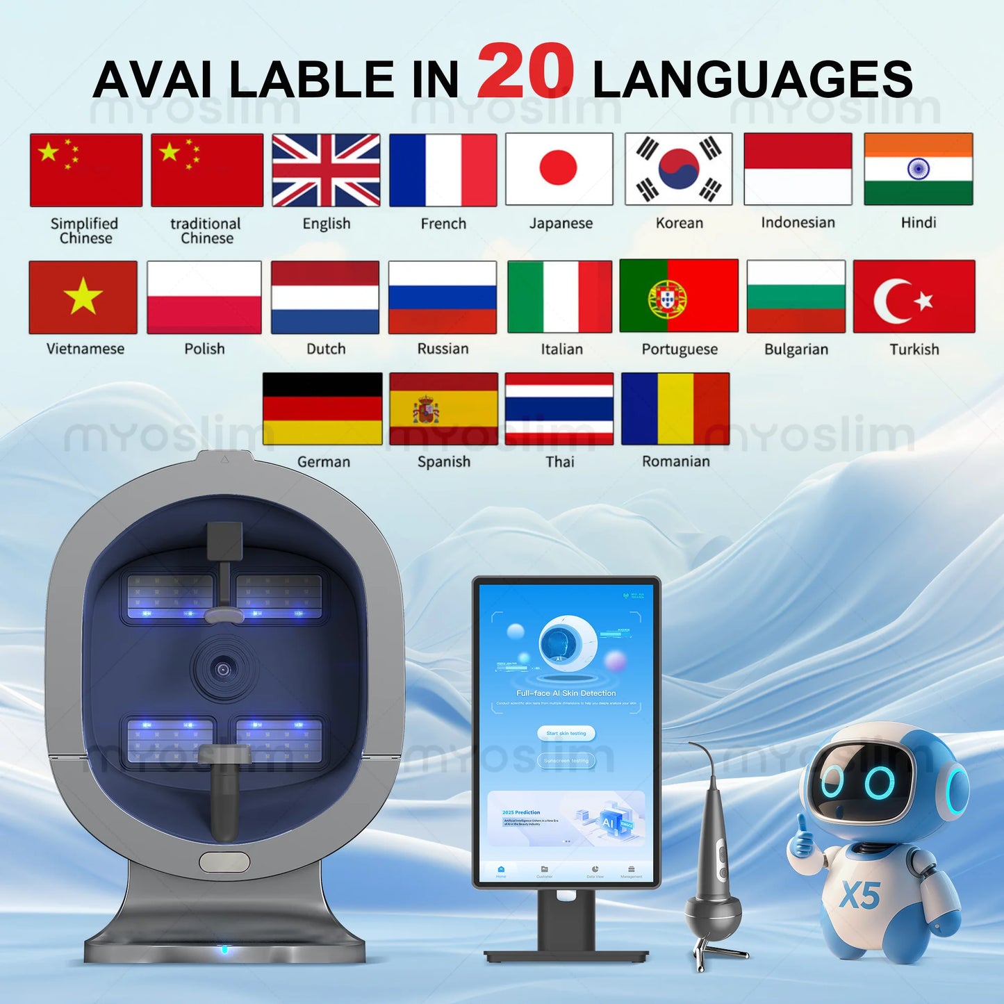 Myoslim Skin Analyzer AI 3D Facial Analysis Device Pro