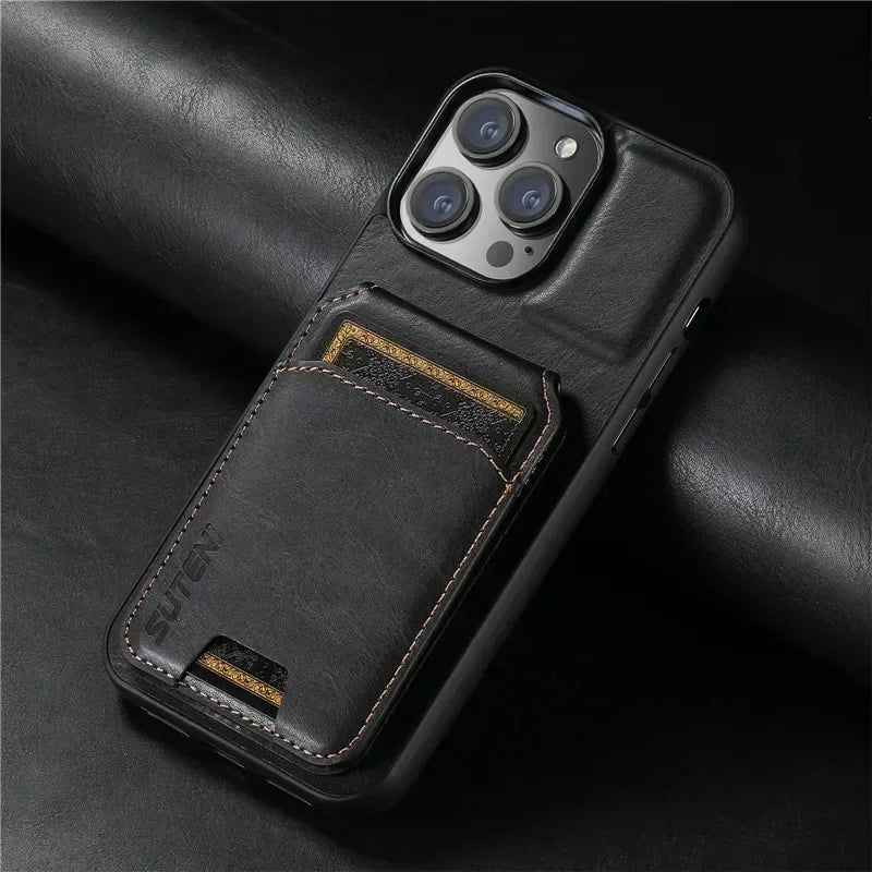 Casespace Luxury Wallet Case With Card Holder For iPhone