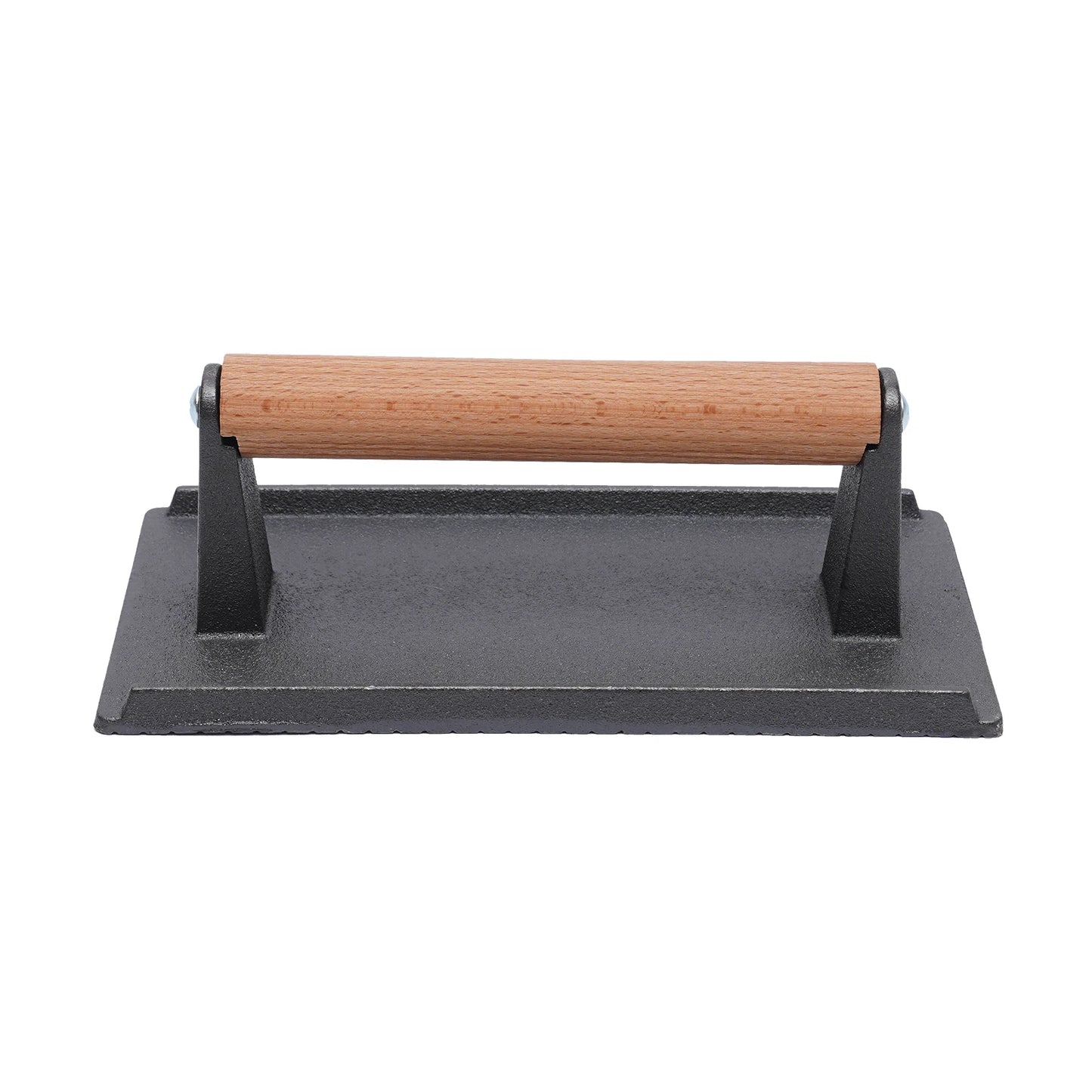 GrandAvenueStore Heavy Cast Iron Grill Press Wood Handle