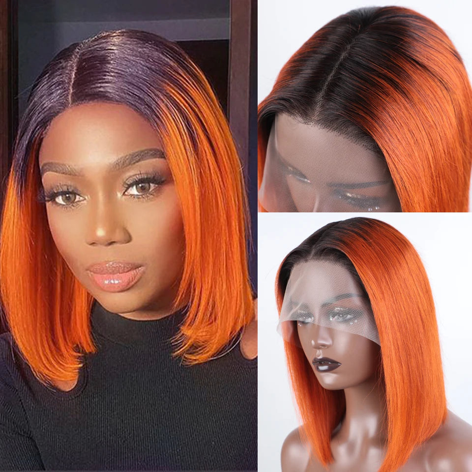 GrandAvenueStore Lace Front Bob Wig Human Hair Glueless