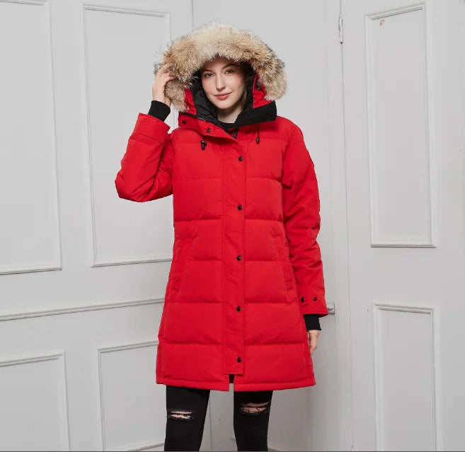 Premium Womens Down Jacket Hooded Winter Coat Designer