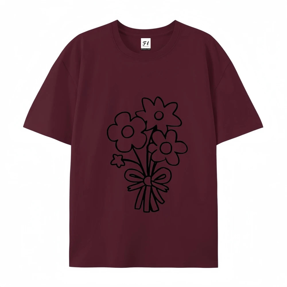 Clothing Womens Flower Bunch Y2K Tee Garden Fresh Cotton