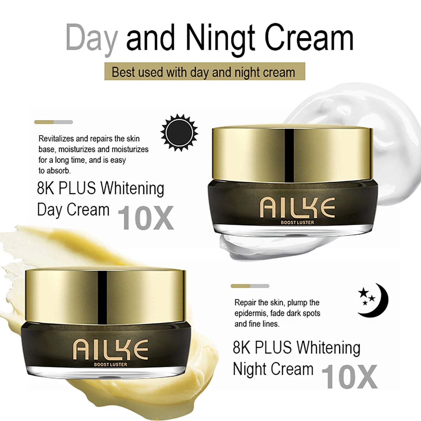 AILKE Whitening Face Cream Reduces Melanin Collagen