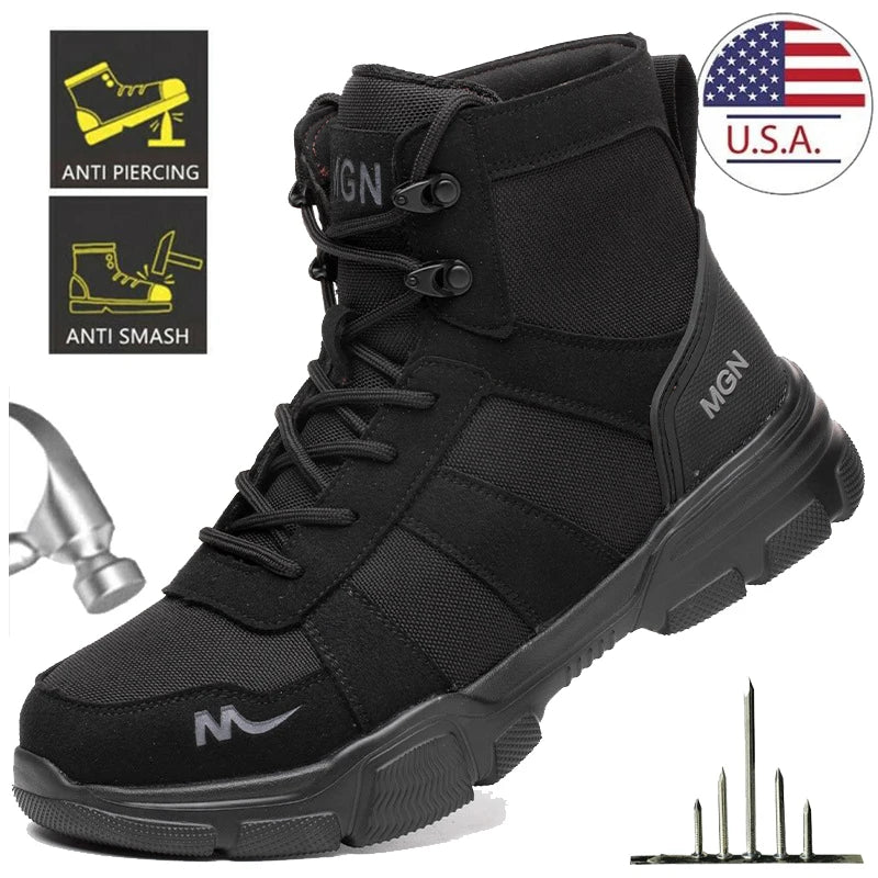 Indestructible Safety Work Boots Unisex Steel Toe Shoes