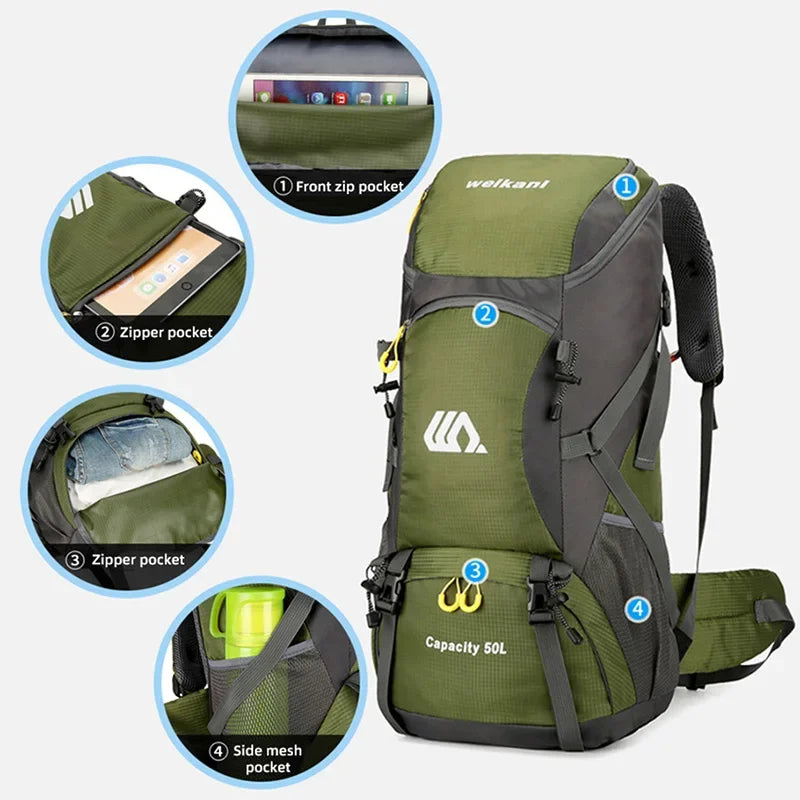 Scione Travel Backpack Hiking Waterproof Outdoor Rucksack