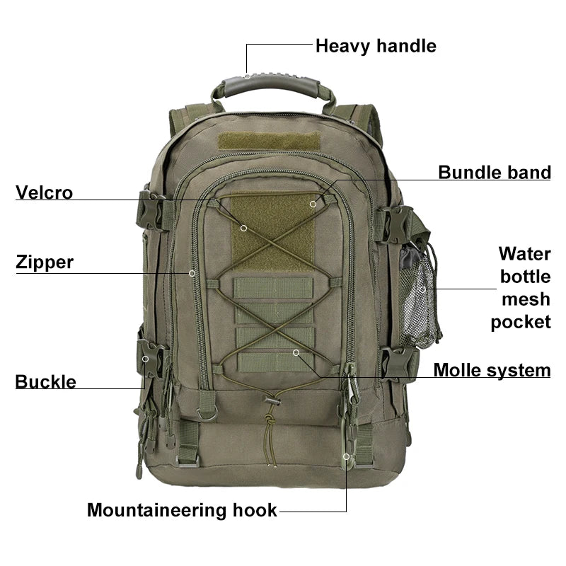 LQARMY Tactical Backpack Molle Rucksack For Travel