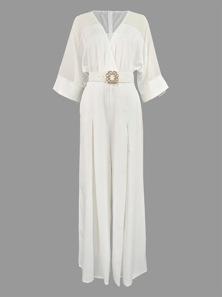 OSHOPLIVECN Elegant One Piece Jumpsuit With V Neck Raglan