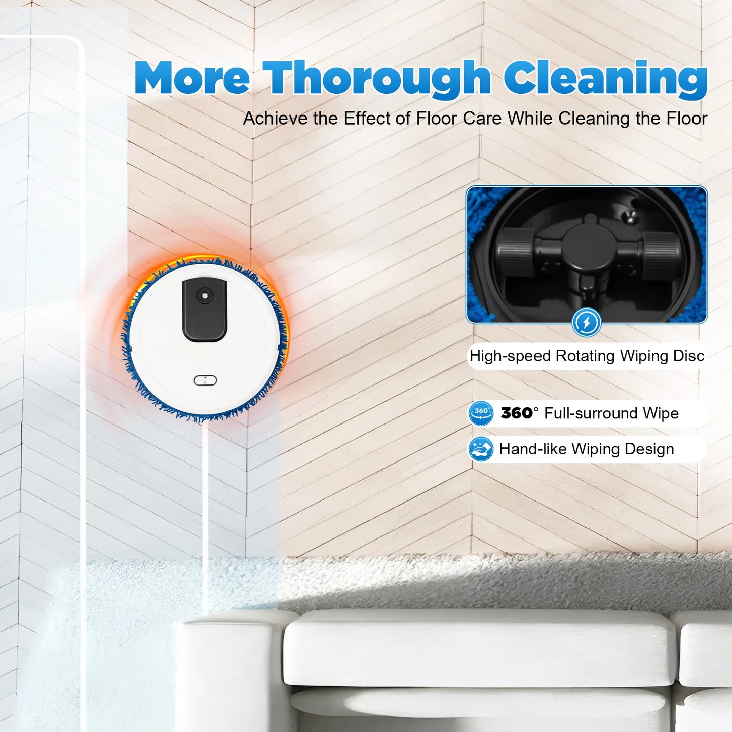 Bymaocar Robot Vacuum Cleaner Mopping Sweeper Wet Dry Home