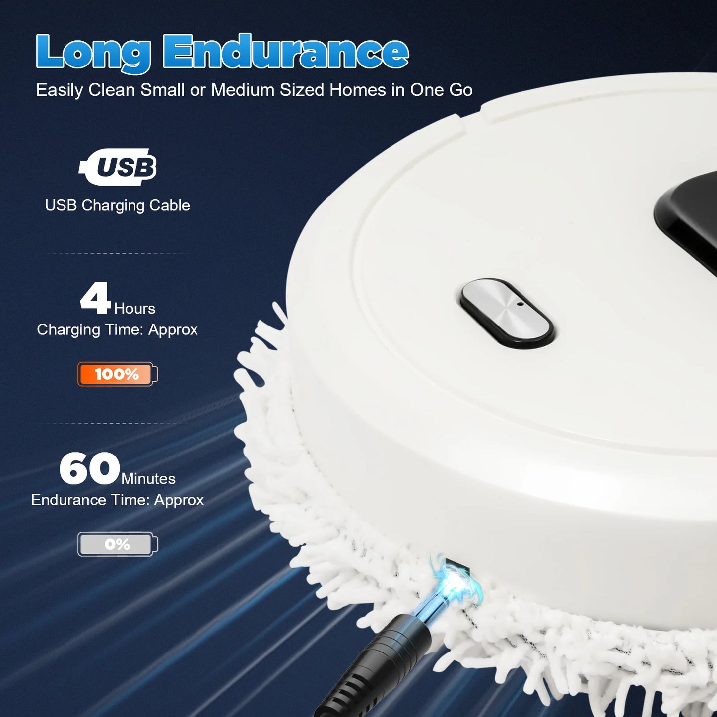 Bymaocar Robot Vacuum Cleaner Mopping Sweeper Wet Dry Home