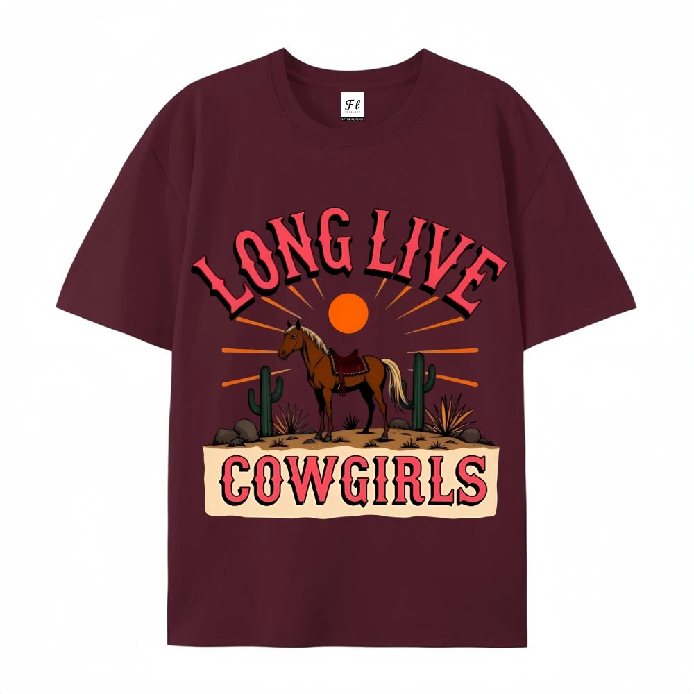 Clothing Cotton Womens Western Cowgirl Graphic Tee