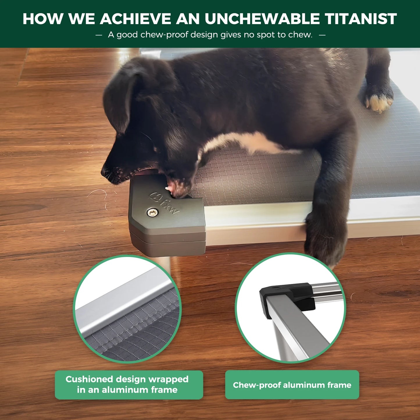 FXW TitanNest Padded Dog Bed for Crate ChewProof Cot