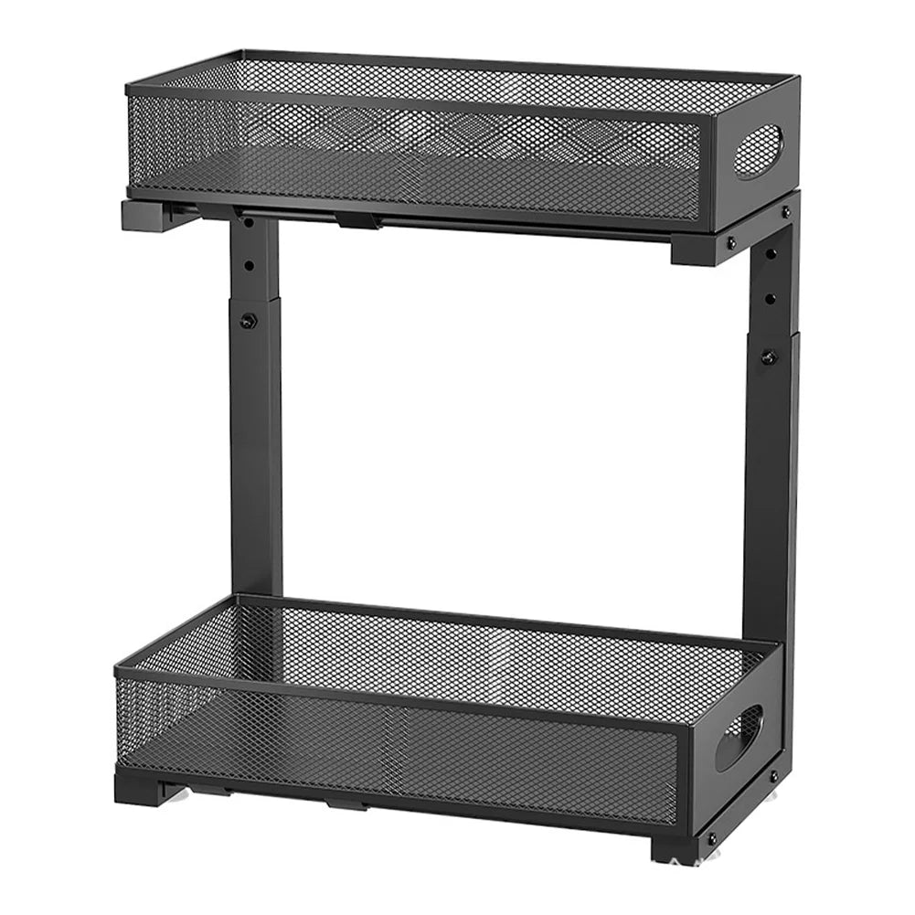 HiMISSH Two Tier Under Sink Organizer With Pull Out Drawer