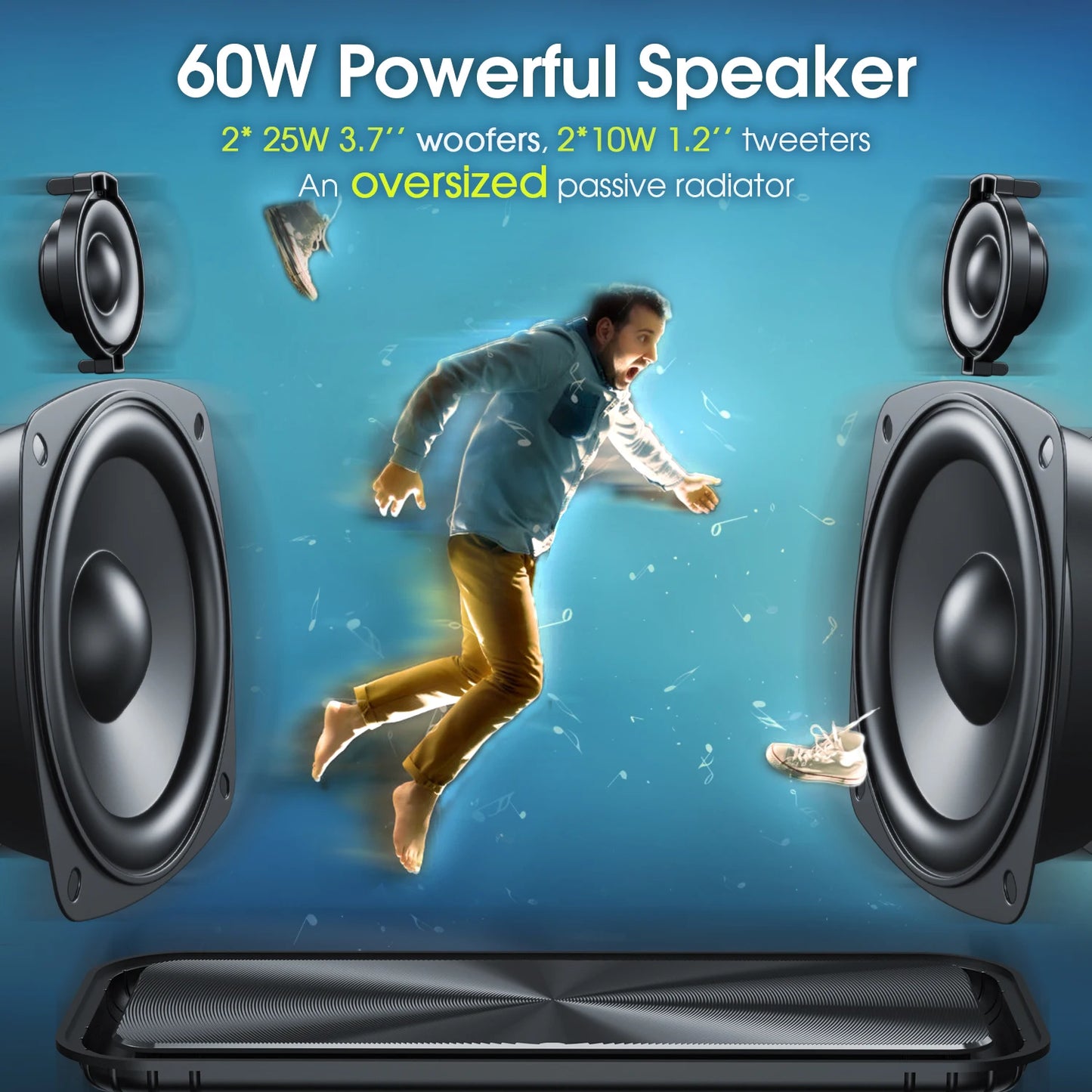 W King Portable Bluetooth Speaker 60W Subwoofer Outdoor