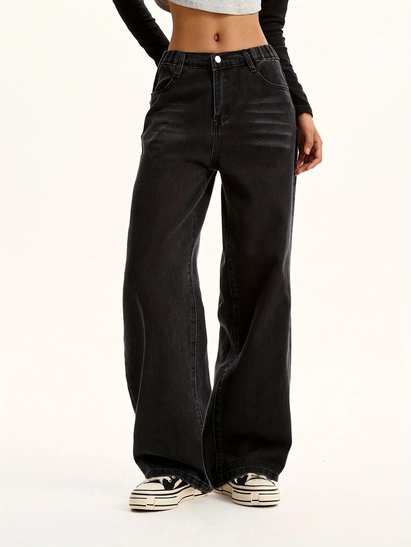CN Guangdong Teen Girls Denim Jeans Preppy Straight Leg