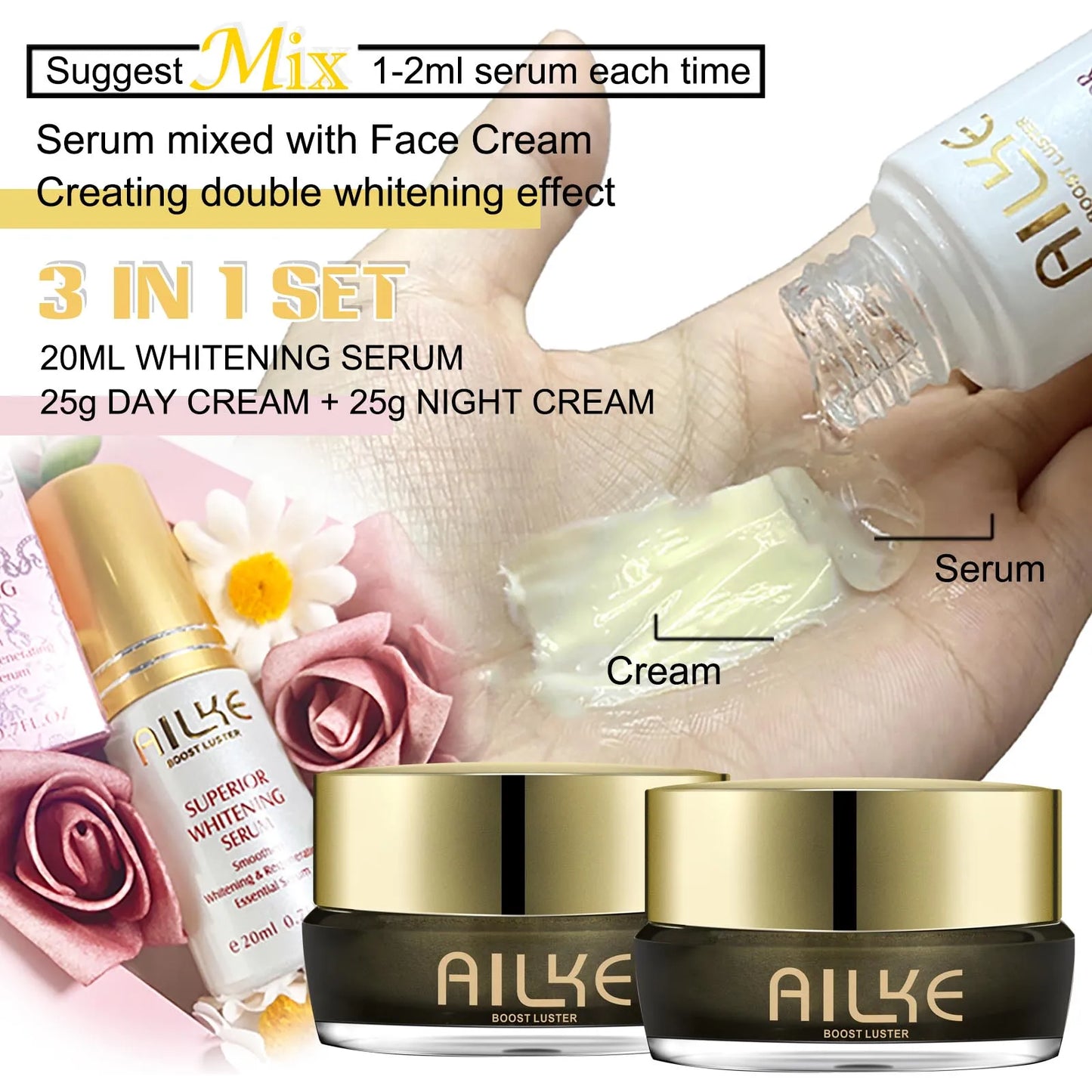 AILKE Whitening Face Cream Reduces Melanin Collagen