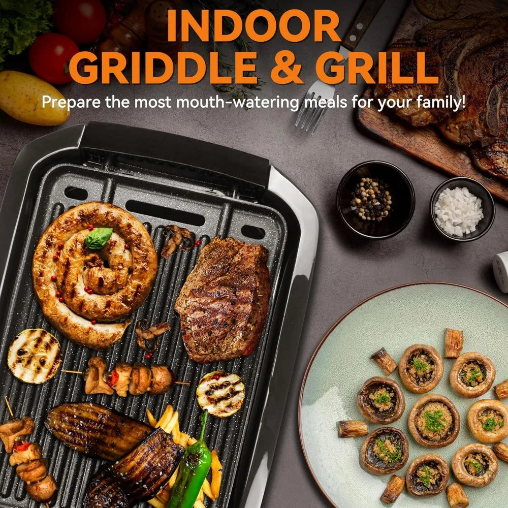 Baker's Friend Indoor Griddle and Grill 2 in 1 Versatile
