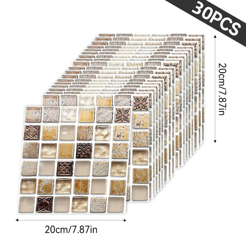 Hign Concerned 30pc 3D Wallpaper Stickers PET Wall Decors