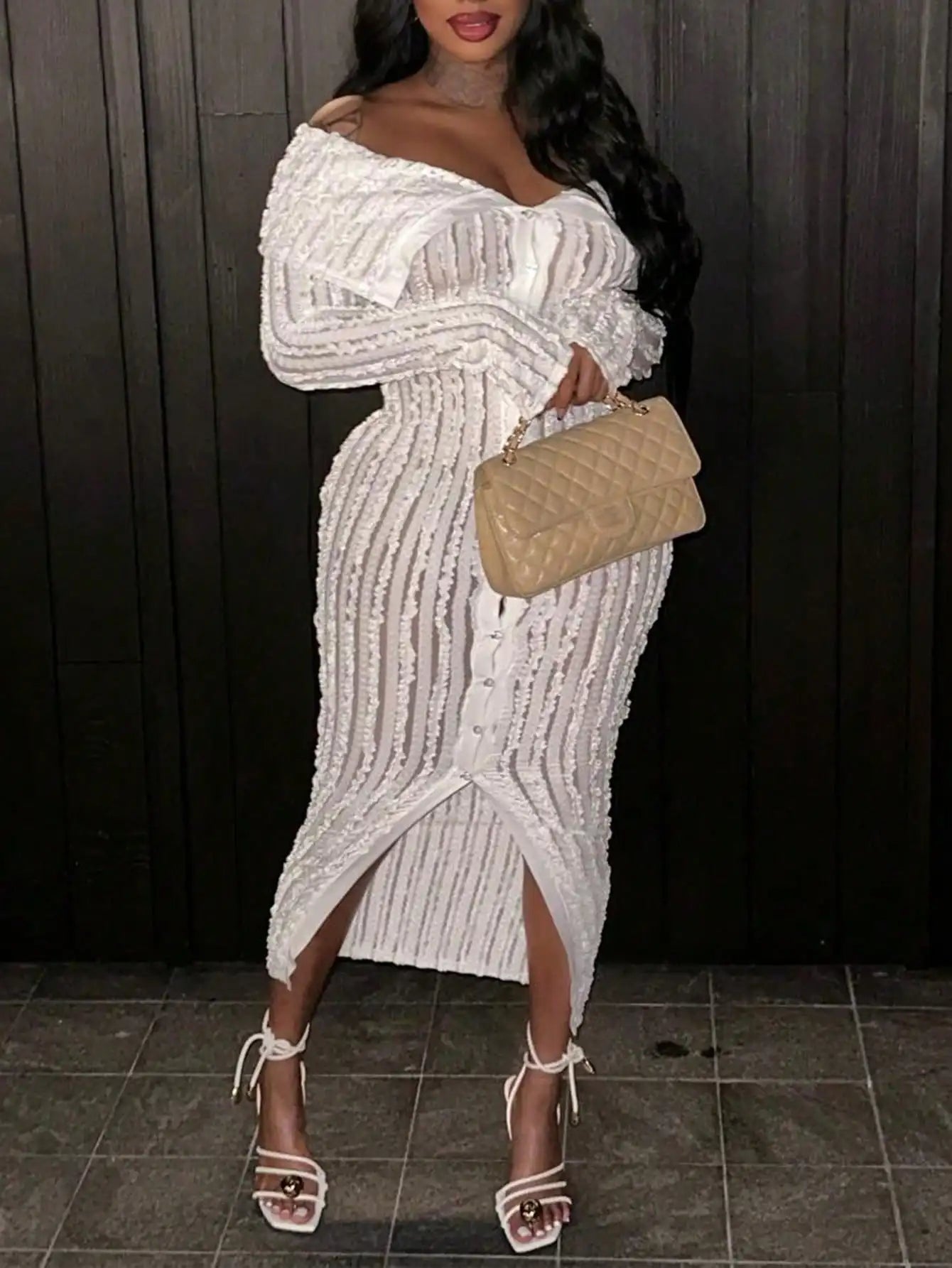 GrandAvenueStore Women Elegant Off Shoulder Bodycon Dress