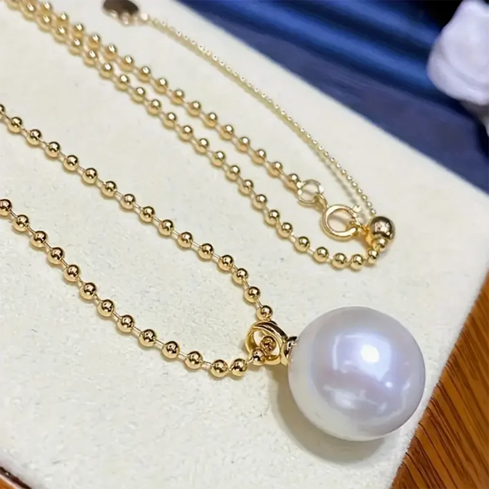 Elegant 18K Gold Plated S925 Pearl Pendant Necklace Women