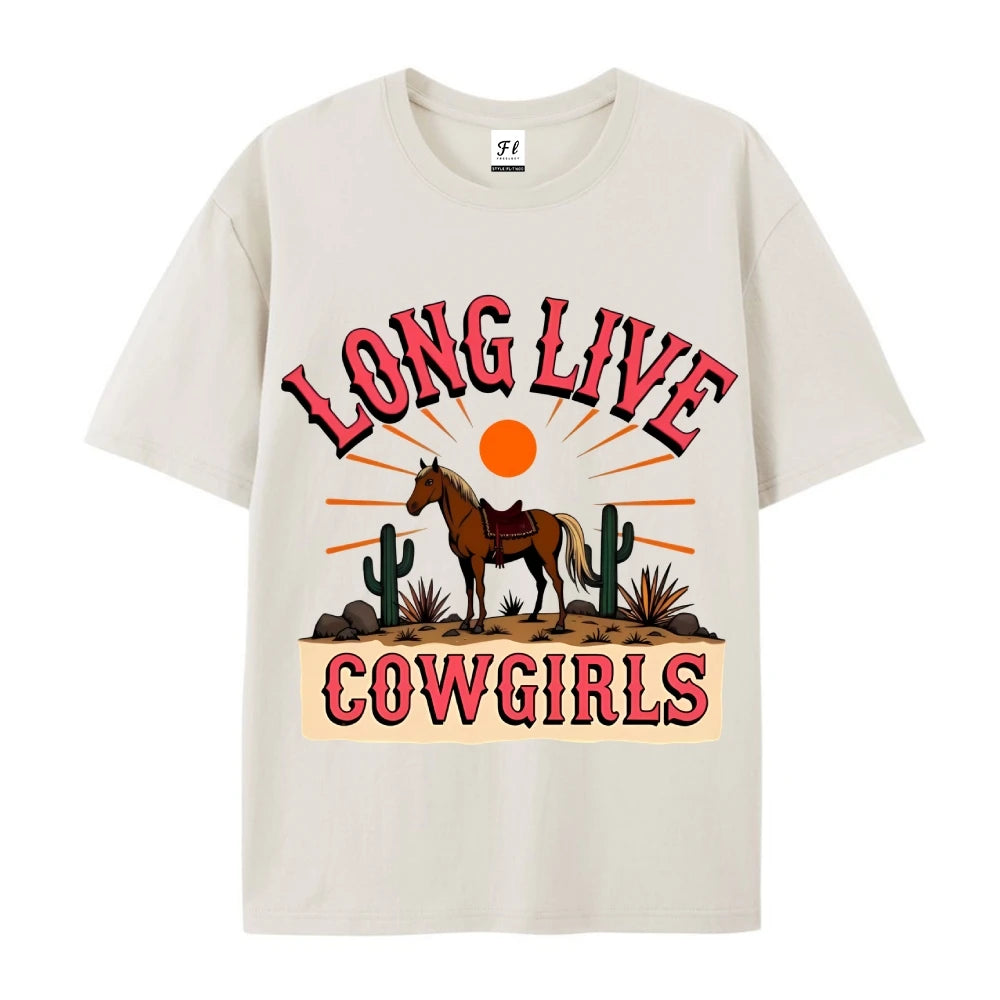 Clothing Cotton Womens Western Cowgirl Graphic Tee