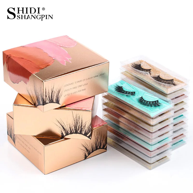 SHIDISHANGPIN Lashes Bulk Wholesale Items Faux Mink Eyelashes False Eyelashes Packaging Box  Eye Lashes Dramatic Beauty