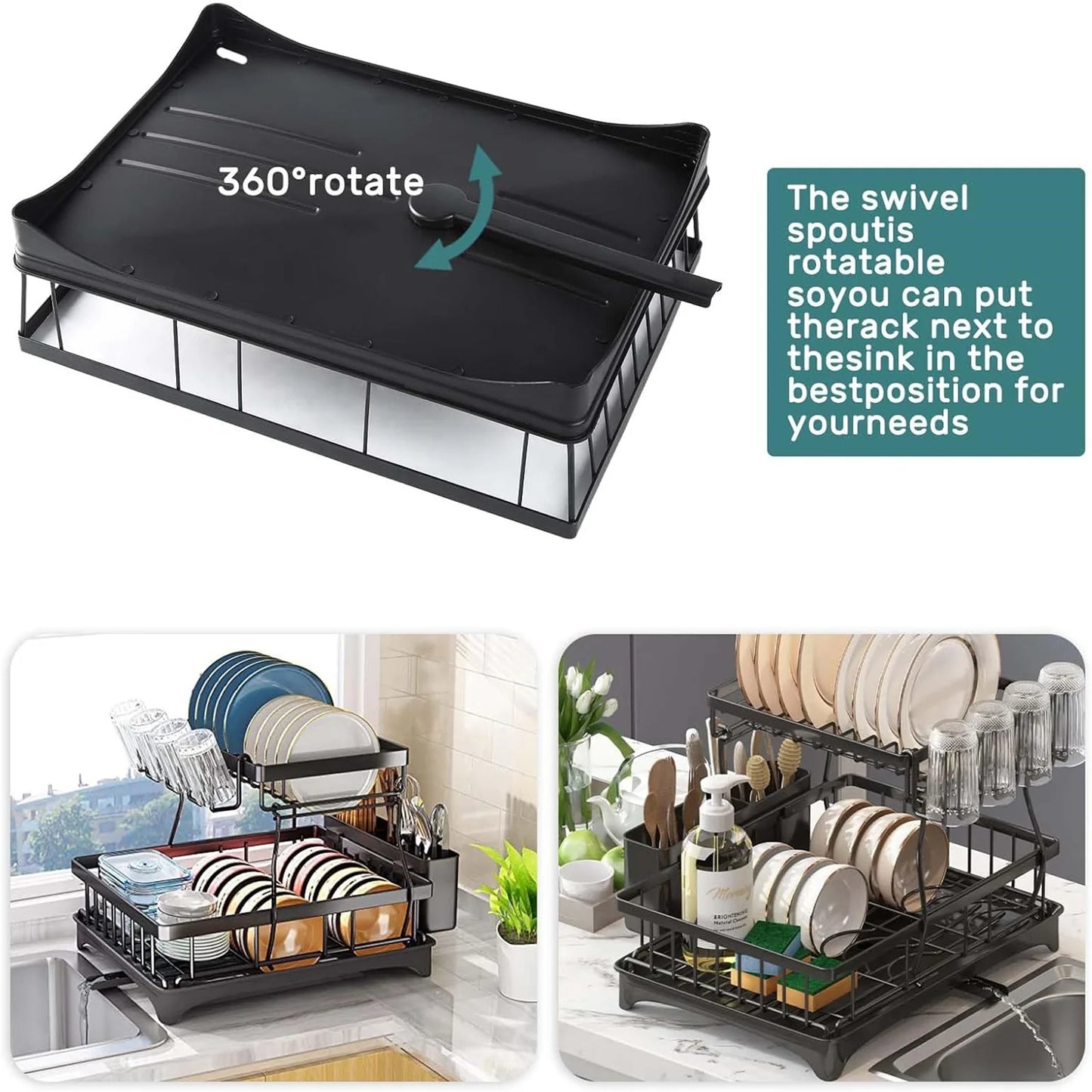 Hign Concerned Two Tier Stainless Steel Dish Drying Rack