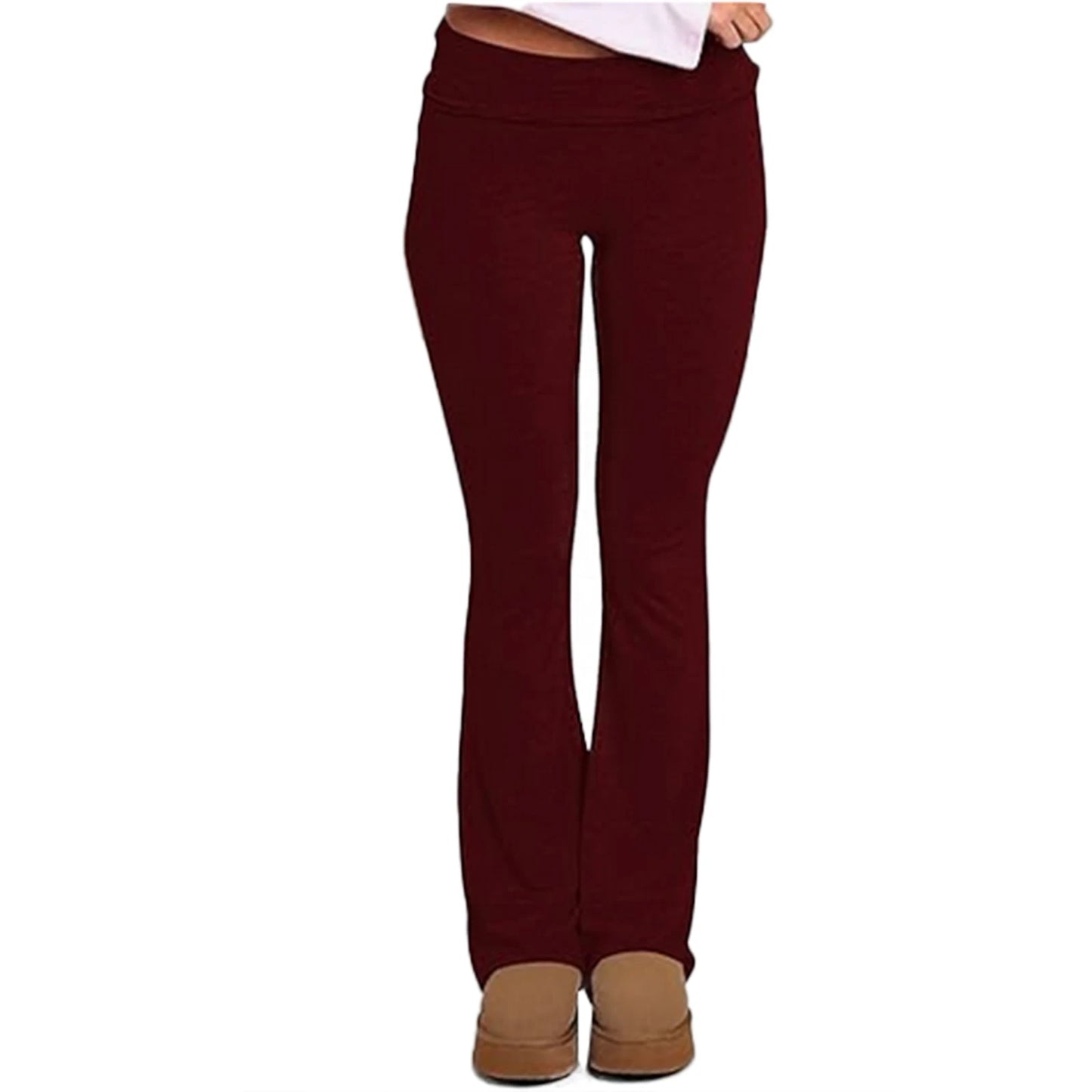 Women s Spring Summer Bell Bottom Pants High Waisted Stretch ming Solid Color Flared Pants