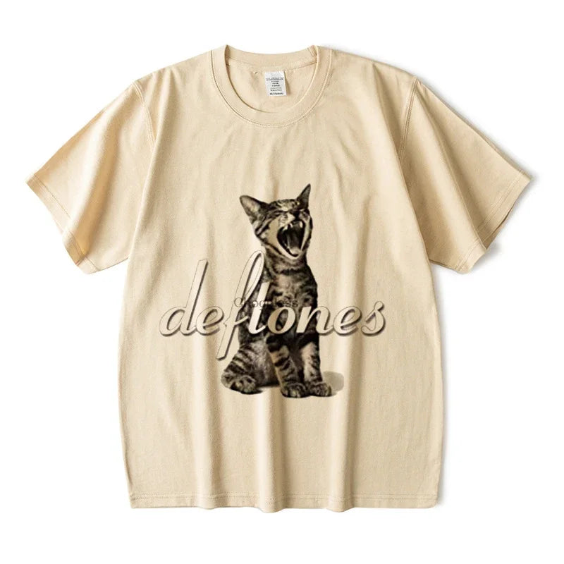 Harajuku Cat Print T Shirt Women Street Style Y2K Fashion