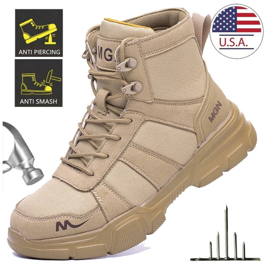 Indestructible Safety Work Boots Unisex Steel Toe Shoes