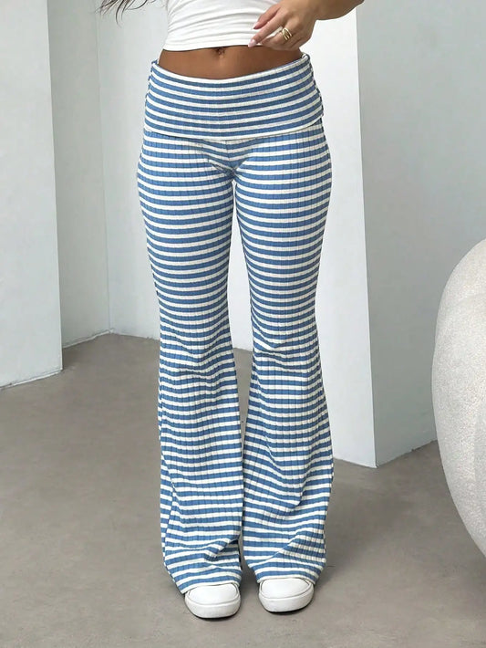 GrandAvenueStore Sporty Casual Flared Pants High Waist