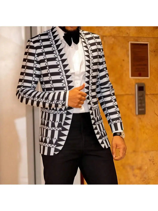 Jiangsu Men Slim Fit Notched Blazer Casual Business Jacket
