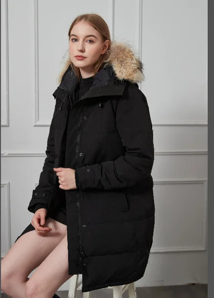 Premium Womens Down Jacket Hooded Winter Coat Designer