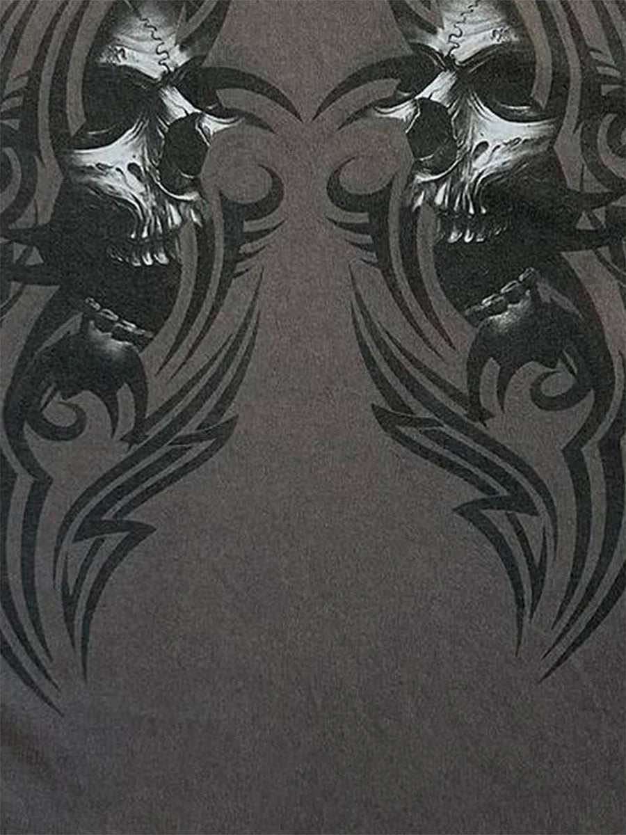 Hirigin Women Gothic Tops Printed Casual Short Sleeve Tee