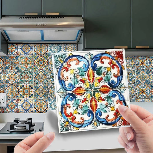 Moroccan Style Tile Sticker 24 Piece Wall Decals Backsplash