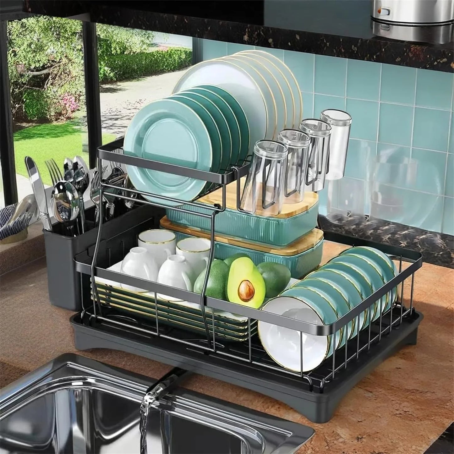 Hign Concerned Two Tier Stainless Steel Dish Drying Rack