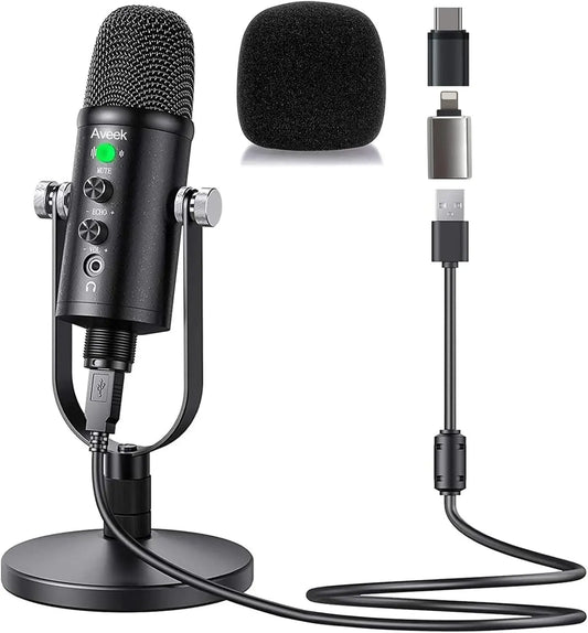 Aveek Mercase USB Condenser Microphone For PC PS4 PS5