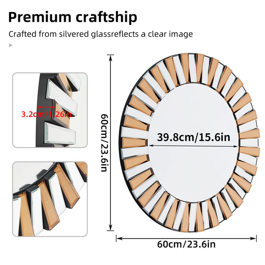 Hignconcerned Enthusiasm Round Starburst Wall Mirror