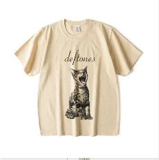 Harajuku Cat Print T Shirt Women Street Style Y2K Fashion